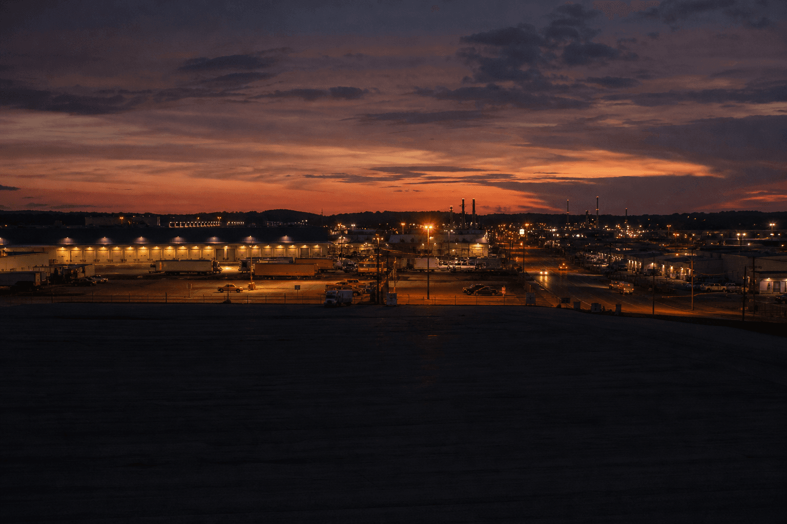 Smyrna, Tennessee industrial and I-24 commercial corridor at night